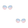 thumbnail image 4 of Gafas de sol Retro Qarigey sin marco para mujer con degradado y diamantes de imitación, 4 of 6