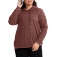 thumbnail image 4 of Cueply Women's Plus Size Hoodie Pullover Sweatshirt Long Sleeve Casual Hooded Sweatshirt with Kangaroo Pocket Fall Winter Tops, 4 of 8