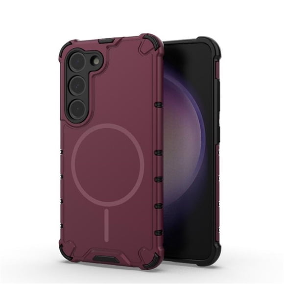 Funda para Samsung Galaxy S23+ 5G [Compatible con Airbag MagSafe] de Grado Militar Funda Protectora contra Caídas de Color Sólido, Rojo Vino, para Galaxy S23+(5G)