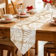 thumbnail image 2 of Palm Tree Monstera Table Runner Linen Burlap Table Runner 60 Inches Long Cream Beige Leaf Boho Botanical Tropical Dresser Scarves for Kitchen Island Coffee Dining Room Party Holiday Decor 13"x60", 2 of 8