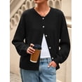 thumbnail image 2 of Suéter PRETTYGARDEN XX-Large Negro Ligero con Botones, 2 of 8