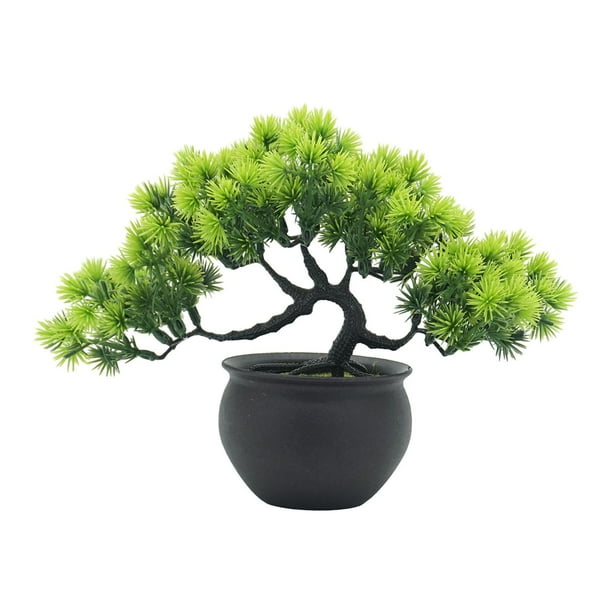 Árbol bonsái artificial, planta artificial en maceta, planta de interior, plantas artificiales Verde