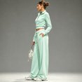 thumbnail image 7 of WULMLEO Quarter Zip Crop Sweatshirt And Wide Leg Sweatpants Matching Sets for Women Casual Lounge Vacation Outfits With Pockets Mint Green XL, 7 of 7