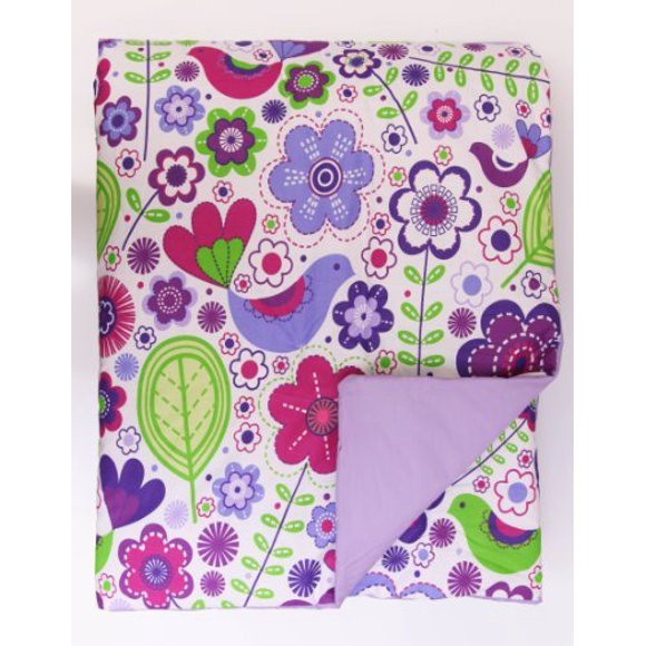 Bacati Botanical Purple Full Comforter Set