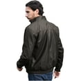 thumbnail image 5 of WenVen Men's Leather Jacket Fleece Lined Bomber Faux Leather Jacket Gray 4XL, 5 of 7