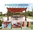 thumbnail image 5 of LUXOAK 12x24 ft Premium Cedar Wood Pergola with Trellis Roof & Weather-Resistant Support, Garden Gazebo for Patio, Backyard & Events, Reddish-Brown, 5 of 8