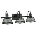 thumbnail image 3 of Aspen Creative 62095, Three-Light Metal Bathroom Vanity Wall Light Fixture, 25" Wide, Transitional Design in Bronze with Metal Mesh Shade, 3 of 6