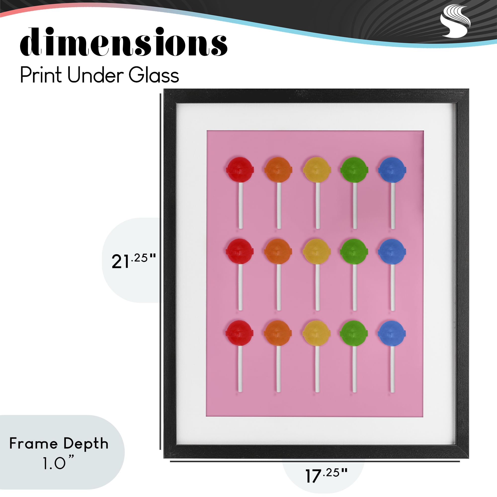 Stupell Industries Colorful Lollipop Grid Black Framed Print Under Glass, design by LISH Creative
