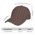 thumbnail image 2 of Rateoe Red And Orange On Blue Teal Pattern Men’s Baseball Cap – Adjustable Curved Brim Hat, Soft Cotton Sports Cap for Outdoor, Casual, and Everyday Wear, Comfortable & Breathable, 2 of 6