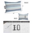 thumbnail image 3 of Pack of 2 Outdoor Lumbar Pillow Covers 12x20 Inch, Boho Blue Aqua Waterproof Throw Pillow Covers Set, Geometric Stripes Tribal Bohemia Retro Decorative Cushion Cases for Patio Porch Car, 3 of 7