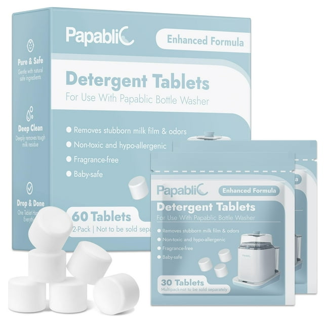 Jabón detergente en pastillas Papablic para Baby Brezza, GROWNSY, Momcozy