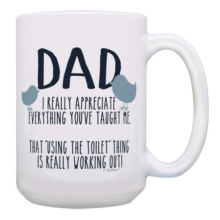 

ThisWear Funny Dad Coffee Mug That Using the Toilet Thing Mug Dad Presents Dad Gag Gifts 15oz Mug Cup Multi
