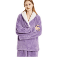 thumbnail image 7 of Women' s Fluffy Pajamas Set Fleece Pullover Pants Loose Plush Sleepwear 2 Piece Pjs Set Warm Loungewear Fuzzy, 7 of 7