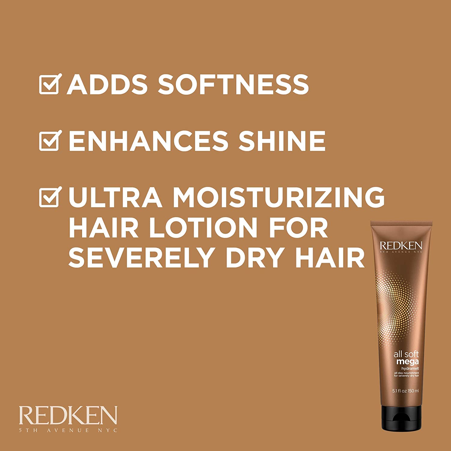 Redken All Soft Mega Hydramelt Leave-In Treatment, Deep Conditioning Hair Treatment for Extremely Dry, Coarse Hair, 5.0999999999999996 fl. oz. - image 3 of 4