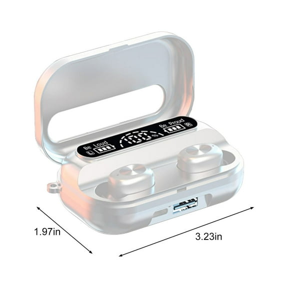 Bluetooth Headphones True Wireless Earbuds 60H Playback LED Power Display Earphones with Wireless Charging Case IPX5 Waterproof in-Ear Earbuds with Mic