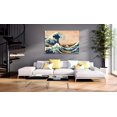 thumbnail image 2 of Tiptophomedecor Stretched Canvas Vintage Art - The Great Wave Off Kanagawa (Reproduction) - Stretched & Framed Ready To Hang Art, 2 of 3