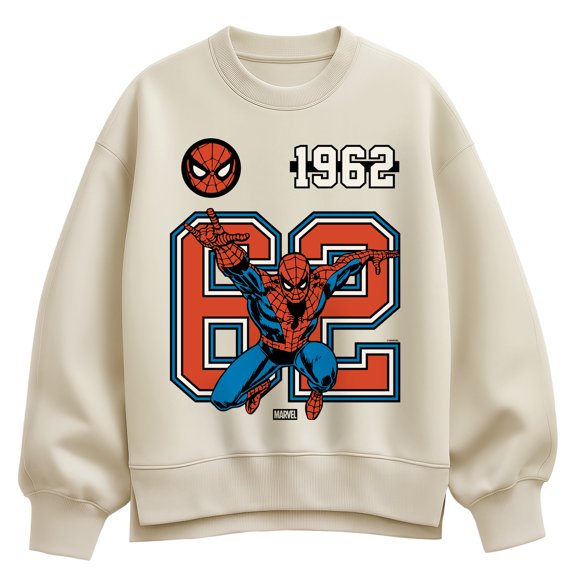 Marvel - Spider-Man 62 Jersey Oversized Fleece Crew Sweatshirt