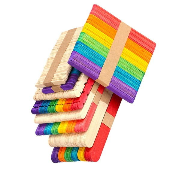 Raindrops Imagination Wooden Craft Sticks Assorted Colors 400 Pieces for Kids Arts and Crafts Projects