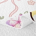 thumbnail image 5 of Homewish Kawaii Pet Cat Quilt Full,Lovely Flowers Bowtie Full Bedspread Sets,White,3-Piece, 5 of 7