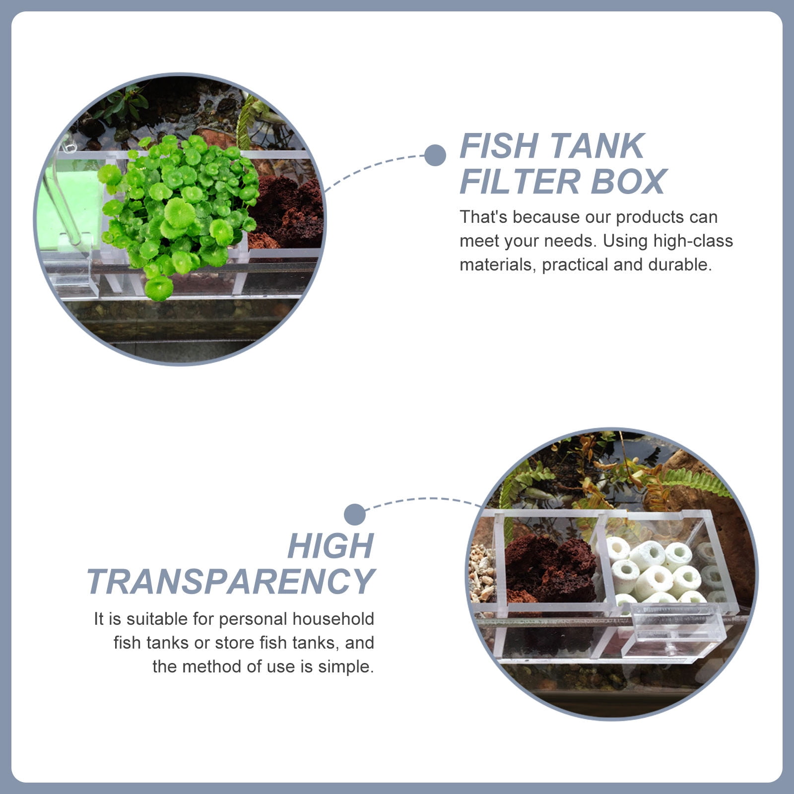 UPKOCH 1Set Rectangular Aquarium Filtration Apparatus for Fish Tank Separation and Purification