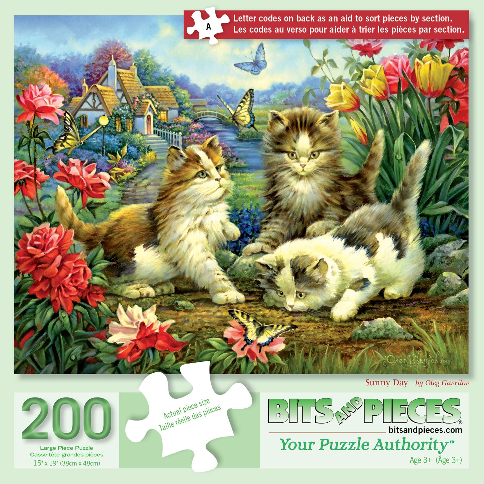Bits and Pieces 200 Large Piece Jigsaw Puzzle - Kitten and Puppy - 200 pc C : Bits and Pieces \u2013 200 Piece Jigsaw Puzzle for Adults