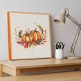 thumbnail image 4 of Ships Next Day Canvas Wall Art 10"x10", Orange Pumpkin Wood Framed Canvas Print Painting, Autumn Maple Leaf Thanksgiving Farm Ready to Hang Small Picture Wall Decor for Home Kitchen Nursery Office, 4 of 9