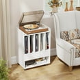 thumbnail image 2 of Costway Record Player Stand with Drawer & Record Holder,Lockable Wheels for Living Room White, 2 of 10