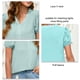 thumbnail image 5 of Blusa de manga corta abombada Vhermosa Jacquard Color liso Verde claro S, 5 of 6