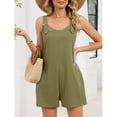 thumbnail image 2 of Women's Sleeveless V Neck Adjustable Strap Romper with Pockets Casual Summer, 2 of 8