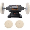 thumbnail image 2 of Electric Polisher Benchtop Buffer Grinder  - Includes 4PCs 80Ply Thic Buffing Wheels  Ideal Benchtop Buffing Machine for Polishing  Metal, Jewelry, Knives, Wood, Jade, and Plastic, 2 of 11