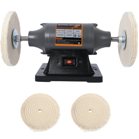 8-Inch Electric Bench Buffer Polisher, 80-Ply Wheels, Ideal for Metal Jewelry Wood