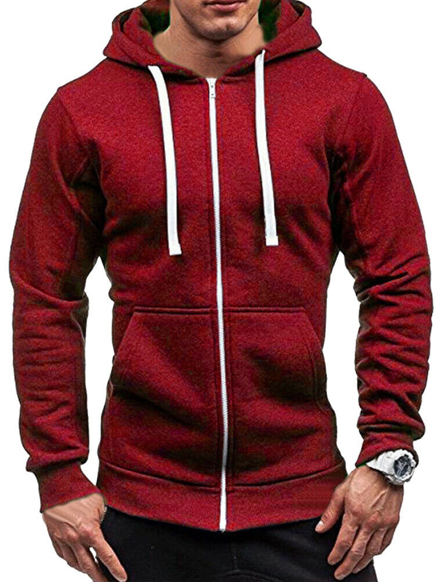 solid zip up hoodie