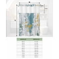 thumbnail image 6 of No Hook Shower Curtain with Snap in Liner, Teal White Grey with Gold Abstract Art Hotel Shower Curtains for Bathroom, Washable Shower Curtain Liner Set with Mesh Top Window, 72"x72", 6 of 6
