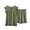 Army Green, variant on Frostluinai Cute Pajama Sets for Women Ruffle Sleepwear 2 Piece Crewneck Pleated Shirts Loose Wide Leg Shorts Plus Size Solid Loungewear Sers