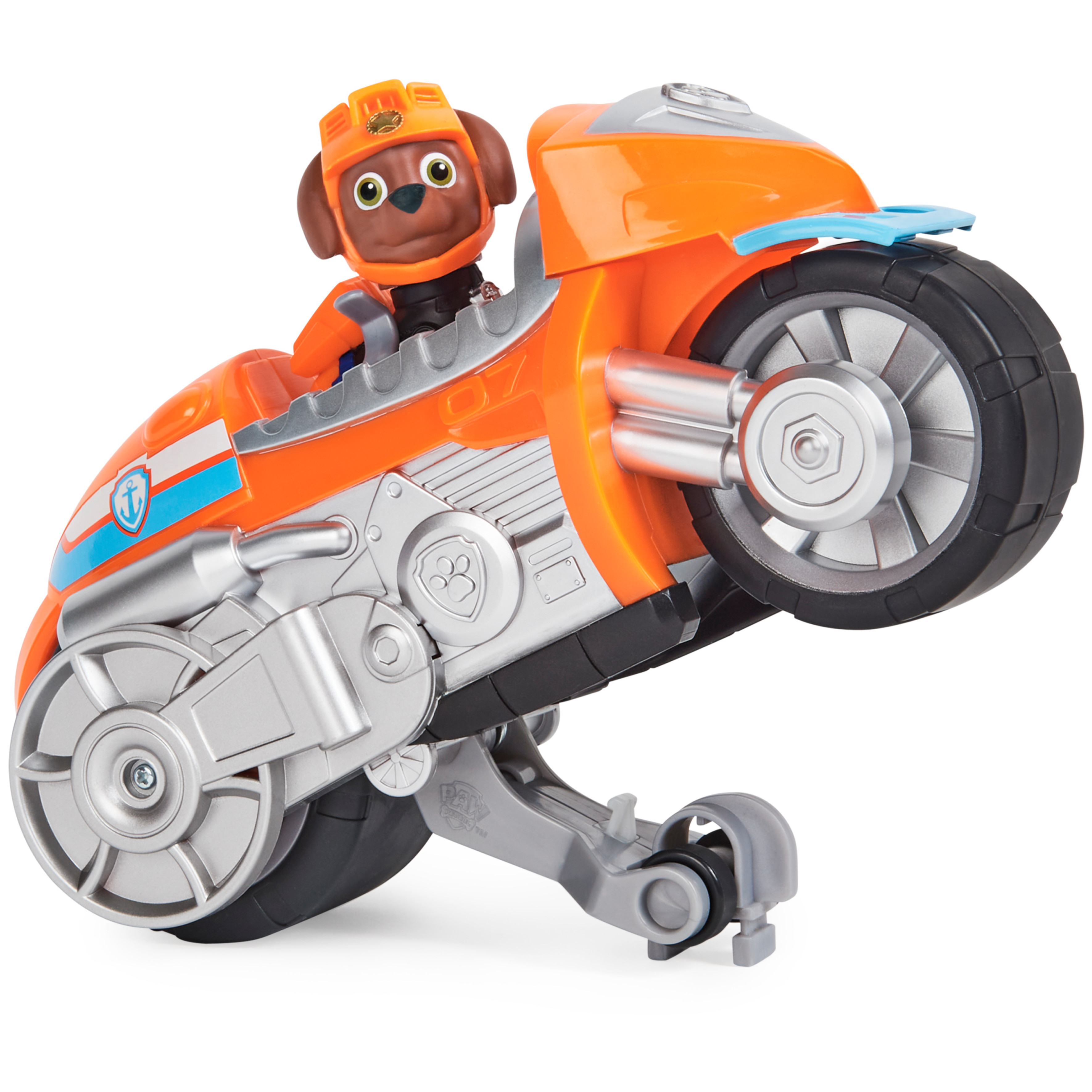 PAW Patrol, Moto Pups Zuma’s Deluxe Pull Back Motorcycle Vehicle with Wheelie Feature and Toy Figure - image 5 of 8