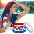thumbnail image 6 of Custom Silicone Bracelets, Party Accessories, 0.5 in Width, Red White and Blue decorations, Fourth of July decorations, Usa Patriotic Memorial, 6 Pc Assorted, 6 of 6