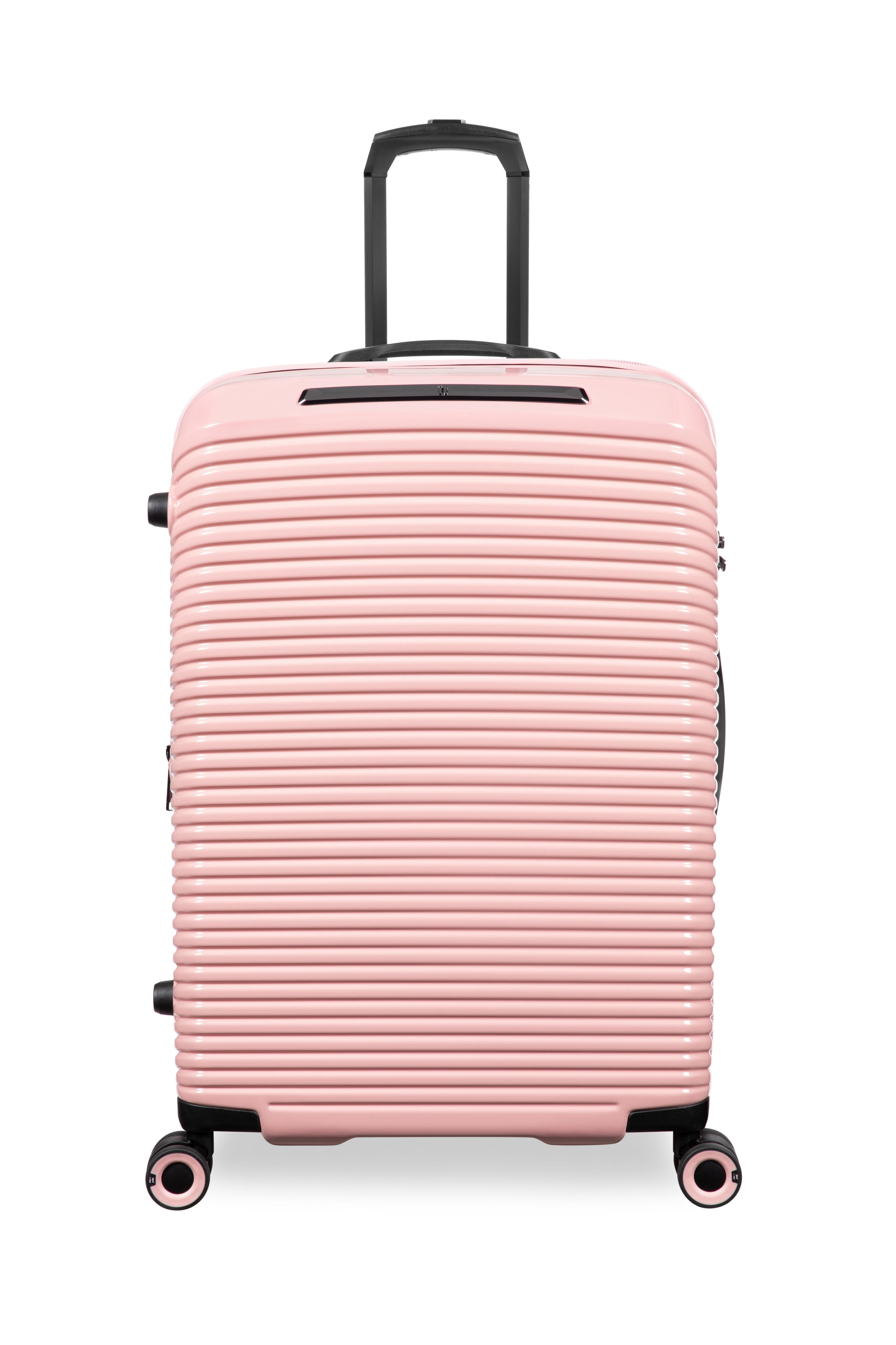 it luggage Traversed 28" Hardside Checked 8 Wheel Expandable Luggage Suitcase Spinner, Metallic Rose Gold