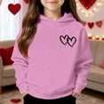thumbnail image 2 of Girl Hoodie Valentines Sweatshirt Long Sleeve Casual Heart Sweatshirt Crew Neck Pullover Sweatshirt Size 4-5 Years Boys Clothes, 2 of 4