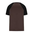 thumbnail image 6 of Fashion YLSDY Men's Raglan Baseball Tee Shirt Short Sleeve Crew Neck Tops Color Block Summer Fashion Shirts - Casual T-Shirts Brown XL, 6 of 8