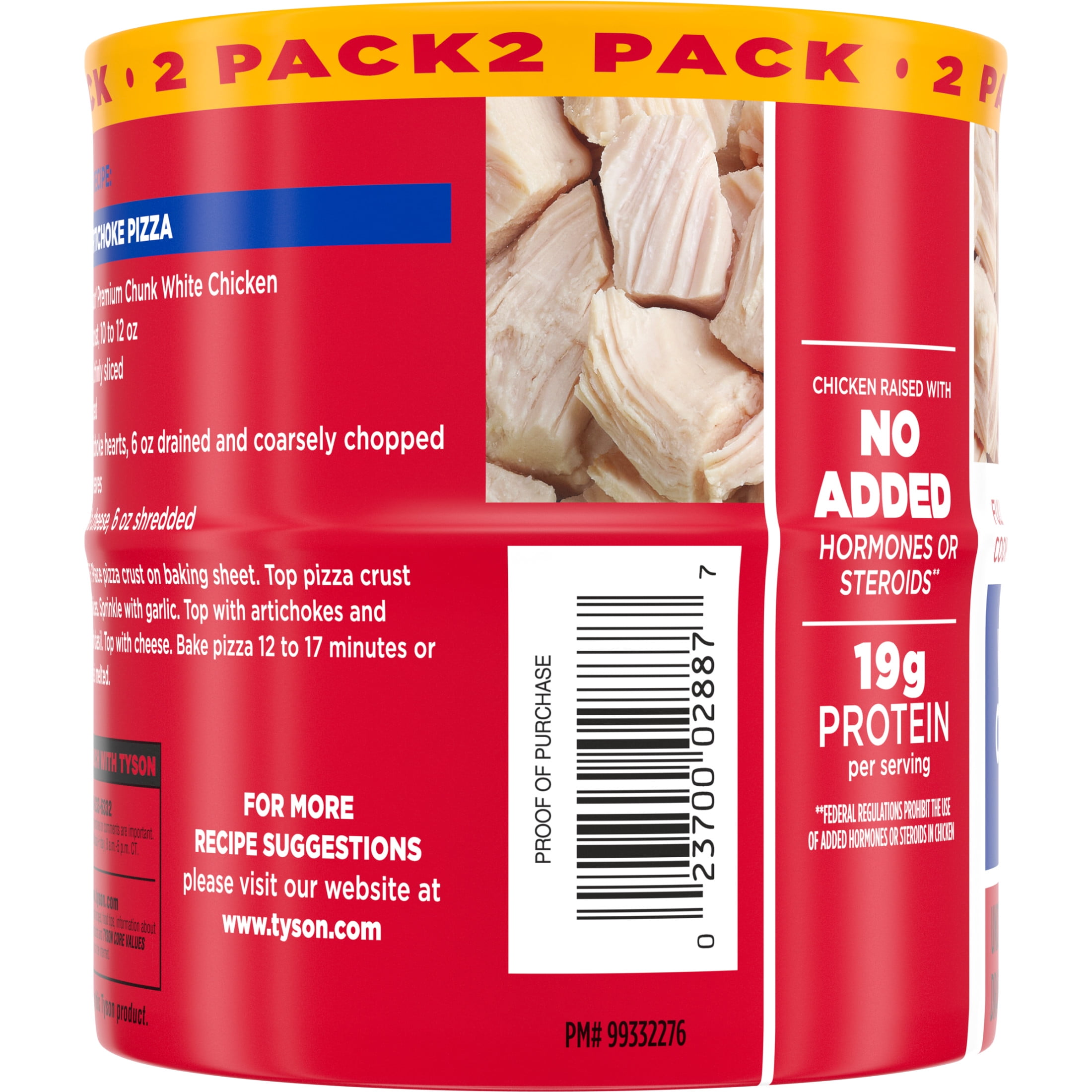 (2 pack) Tyson White Premium Chunk Chicken Breast, 12.5 oz Can (2 Pack)