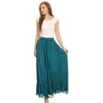 thumbnail image 5 of Sakkas Jaclyn Adjustable Skirt With Lace Embroidered Trim And Detailed Embroidery - Turquoise - One Size, 5 of 5