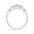 thumbnail image 2 of ANGARA Natural and Diamond Three Stone Ring with Halo in 14K White Gold for Women (Size-5x3mm| Color-I-J| Clarity-I1-I2) | April Birthstone, Anniversary, Jewelry Gift for Women | Natural Diamond Ring, 2 of 8