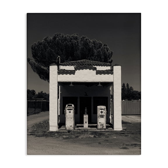 Stupell Industries Ancient Service Station Photograph Architecture Photography Wrapped Canvas Canvas Art Print Wall Art, 16 x 20