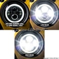 thumbnail image 6 of Universal 7" Round H4 45W LED Headlight Sealed Beam 2 pc Set [Plug & Play] [HALO Turn Signal & DRL] [H4 to H13 Adapter] - For Jeep, Harley Davidson Motorcycles, Land Cruiser & More - Cold White, 6 of 9