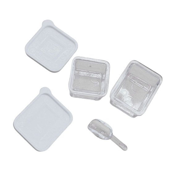 Portable Dollhouses Fashion Accessory Food Storage Set Clear Small Food Boxes for 1/12 Scale Models Kitchen Supplies