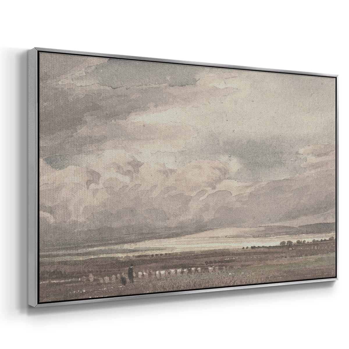 Vintage Landscape-MVII By Wexford Home Framed in Silver Wood Gallery Wrapped Canvas 25 in. x 37 in.