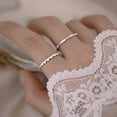 thumbnail image 2 of Womens Adjustable Sterling Silver Ring with Gemstones and Love, Water Drop, or Bell Pattern Designs, 2 of 4