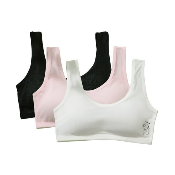 GYRATEDREAM Girls Training Bra Racerback Sports Seamless Bras Teen Bra Comfort Seamless Cotton Cropped Vest for 14-16Y Multi-color