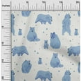 thumbnail image 2 of oneOone Cotton Flex Dusty Blue Fabric Bear Quilting Supplies Print Sewing Fabric By The Yard 40 Inch Wide, 2 of 6