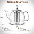 thumbnail image 4 of Ausein Tetera de Vidrio para Estufa, Tetera de 1000 ml con Infusor Extra&iacute;ble de Acero Inoxidable, Tetera de Cristal para T&eacute; Floreciente y T&eacute; de Hojas Suelta, Apta para, 4 of 8